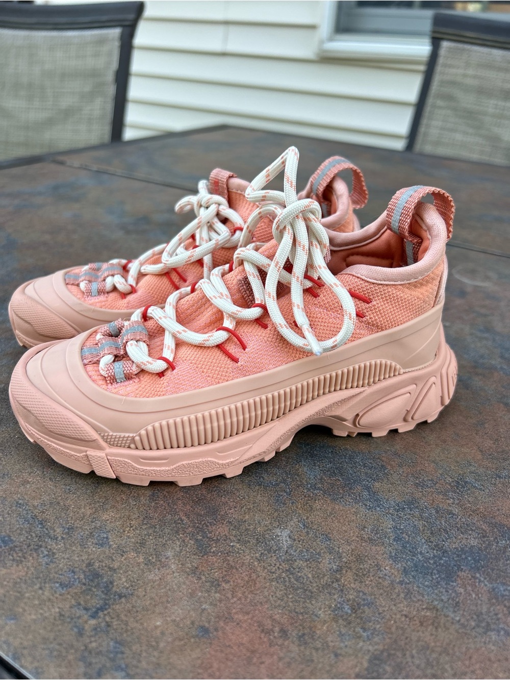 Burberry Kids Peach Lace-Up Chunky Sneakers